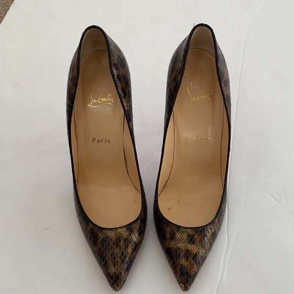 Christian Louboutin Pigalle Follies 100 python leo multi stiletto pumps 40 - Picture 2 of 12